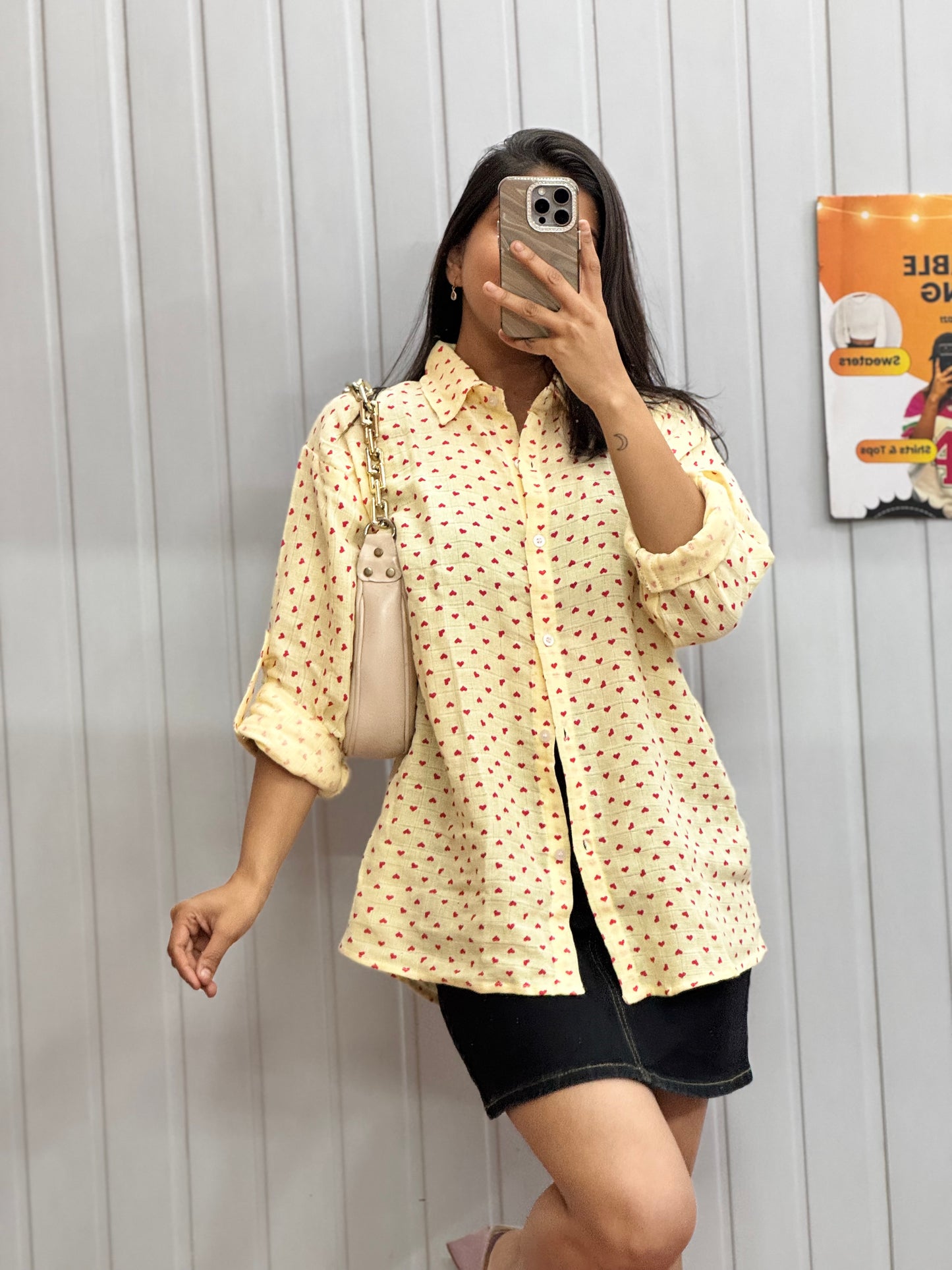 Spring Heart Print Shirt