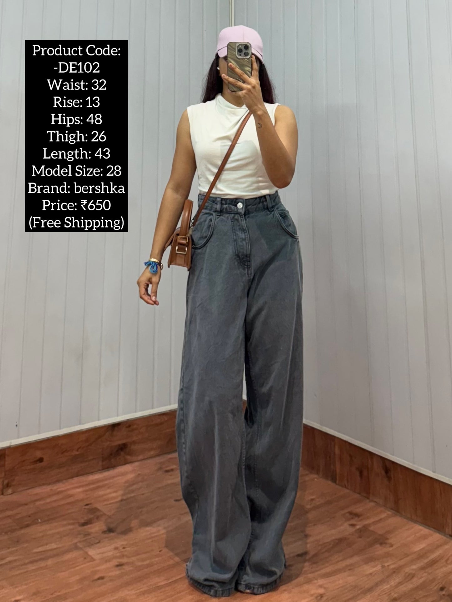 DE102-32 Grey Baggy Jeans