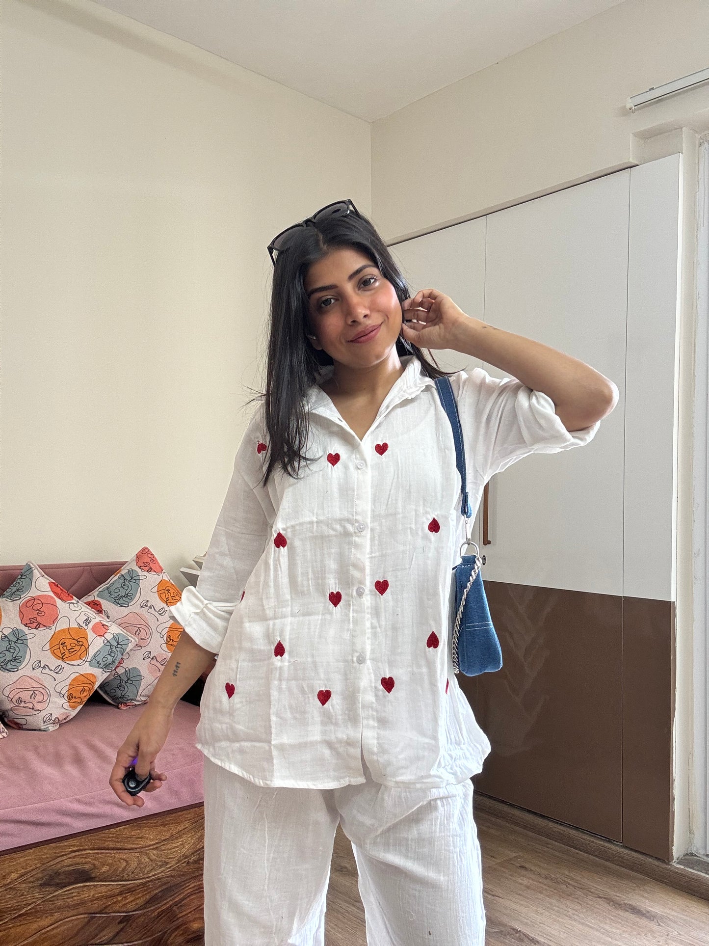 White Heart Linen Co-ord