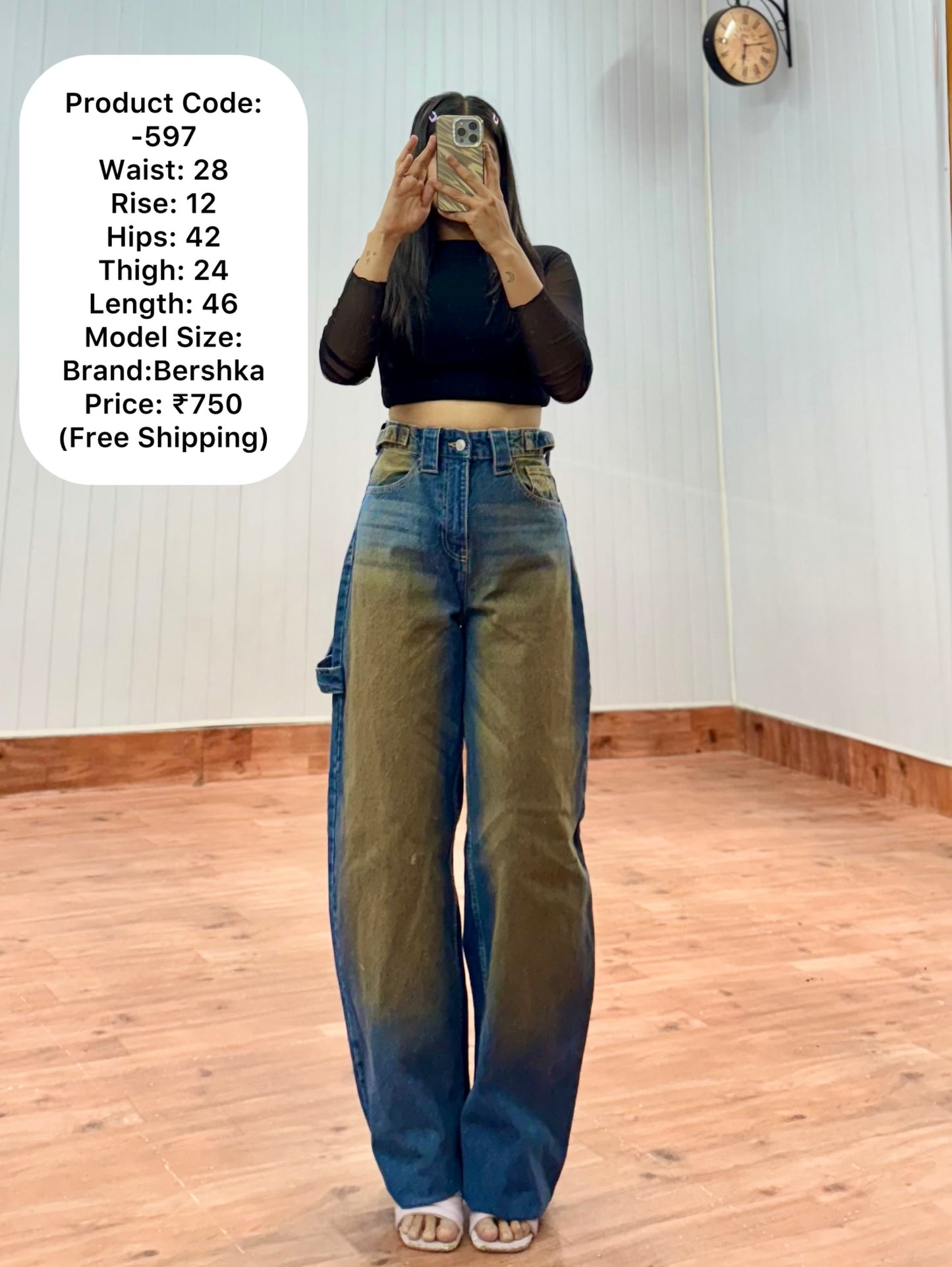 597-28 Yellow Tinted Vintage Jeans