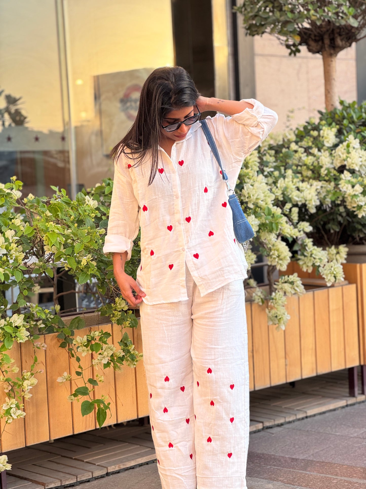 White Heart Linen Co-ord