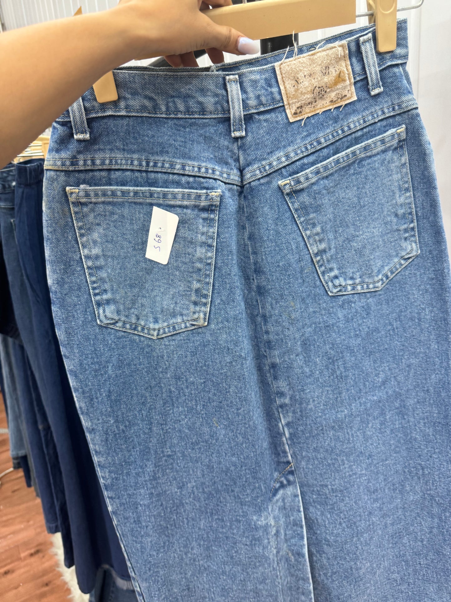 S68-26 Long Denim Skirt