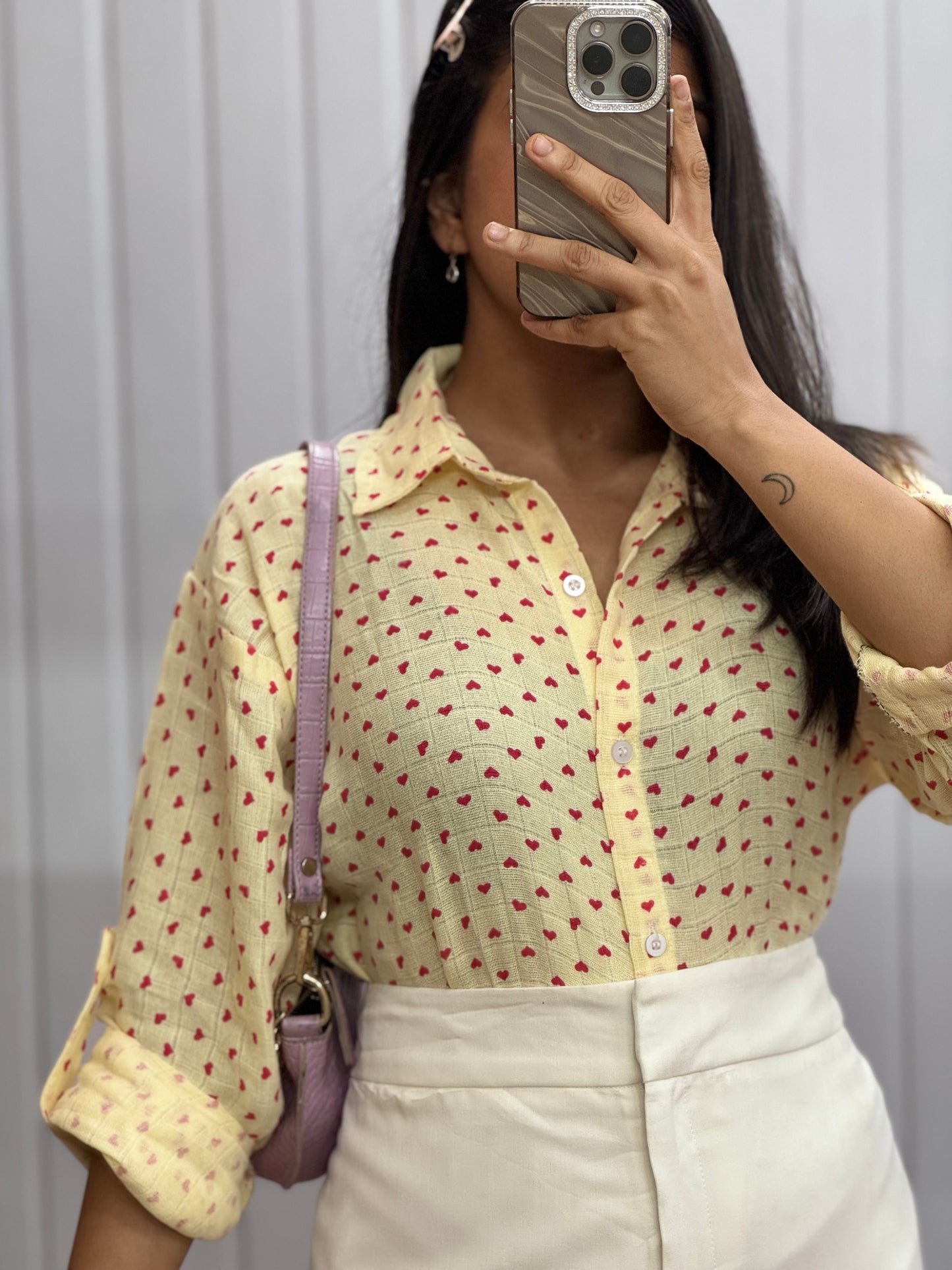 Spring Heart Print Shirt