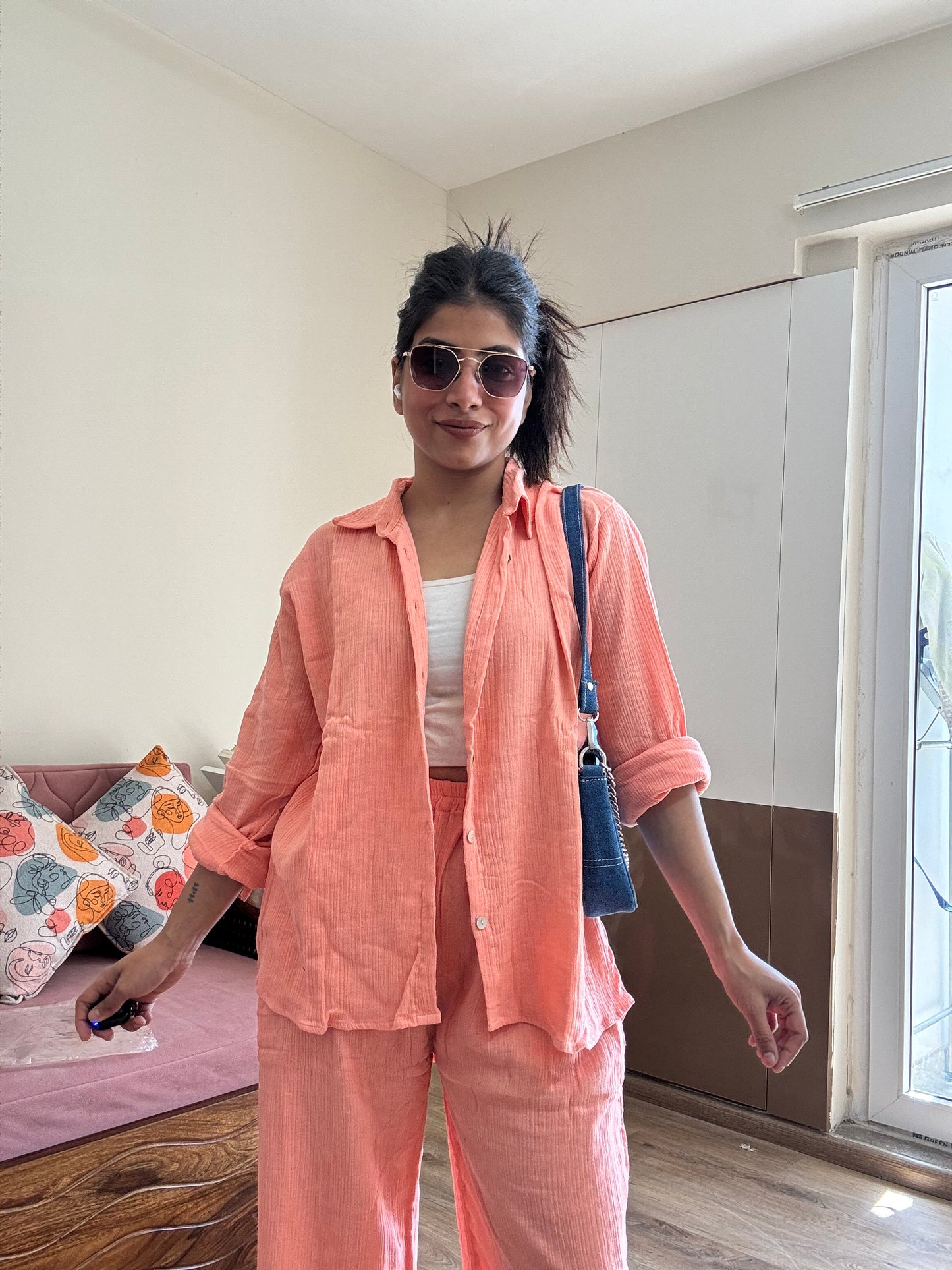 Peach Linen Co-ord