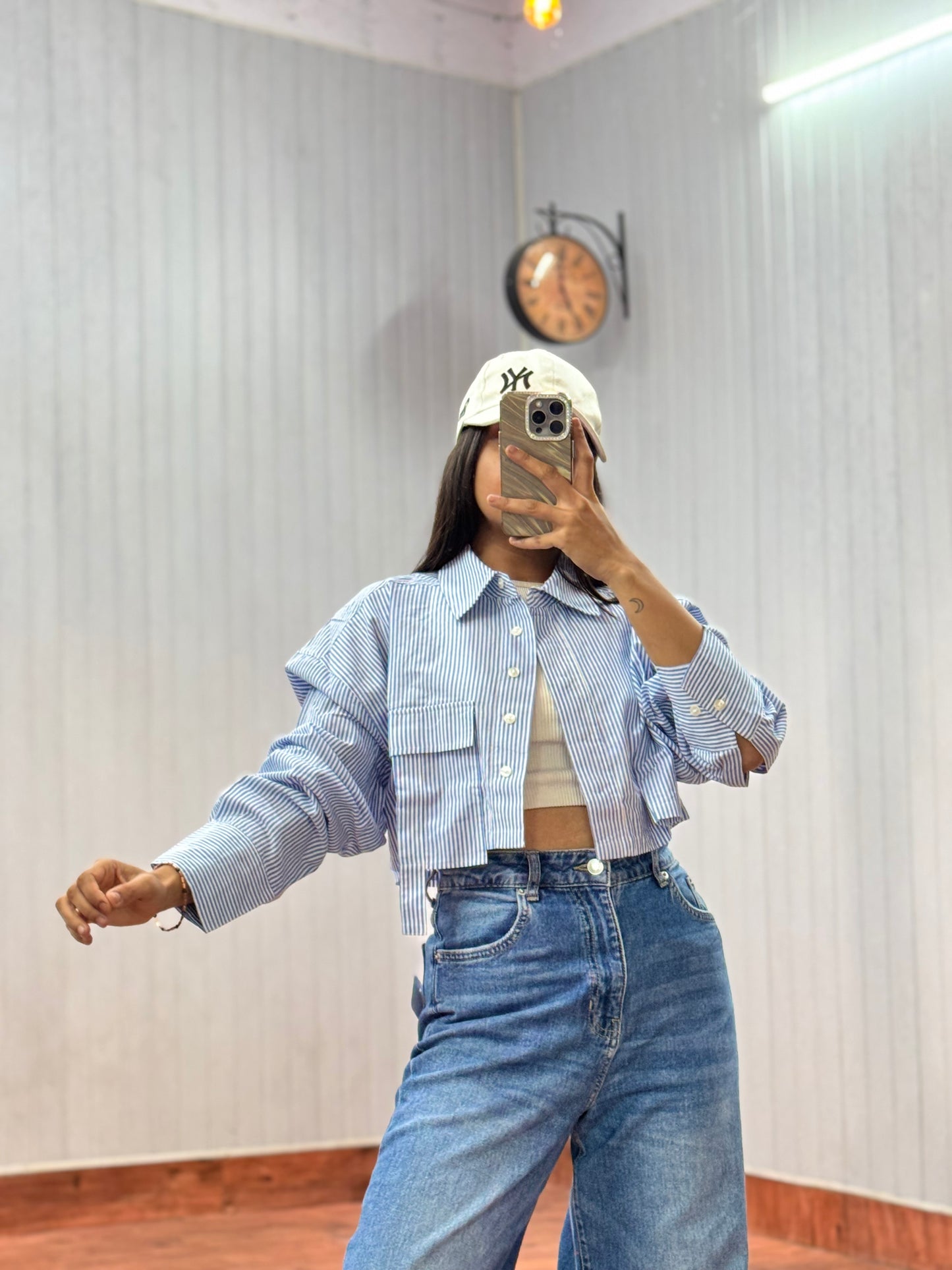 Stripe Crop Shirt