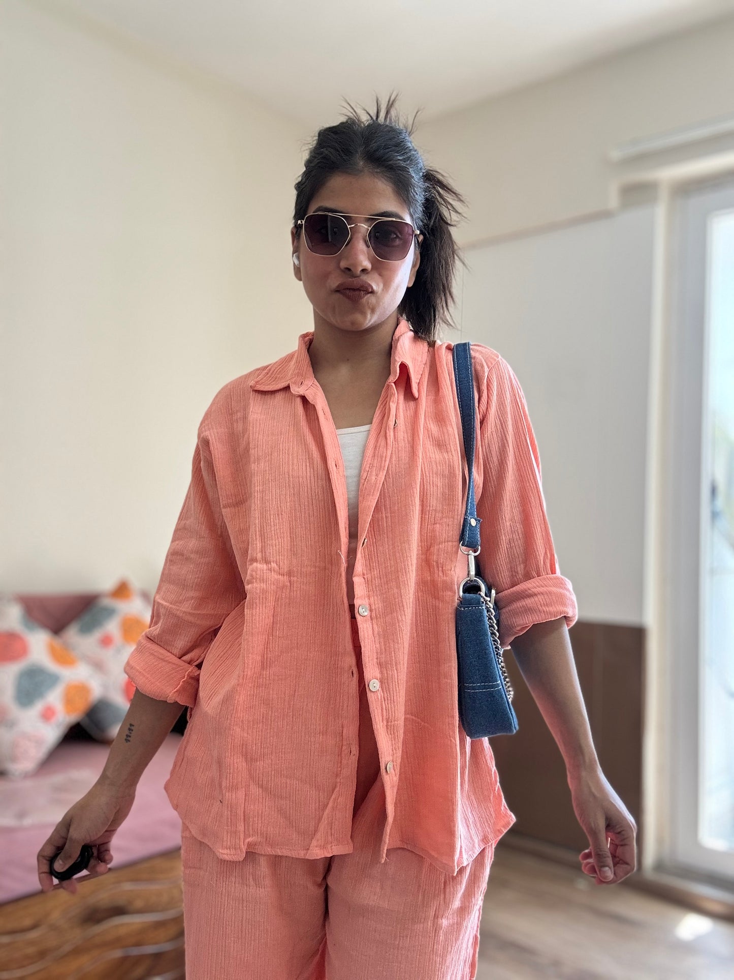 Peach Linen Co-ord