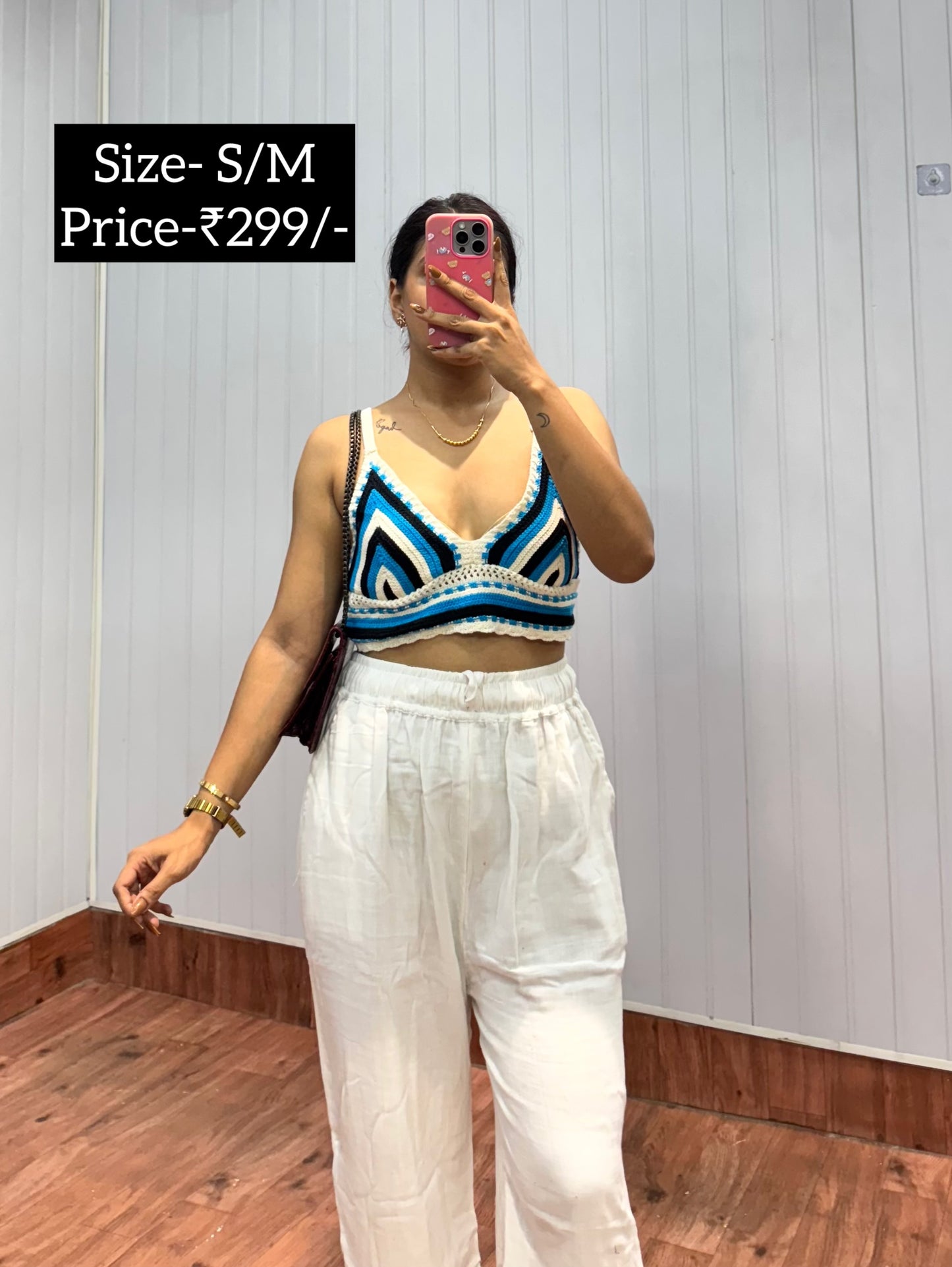 Blue crochet tops