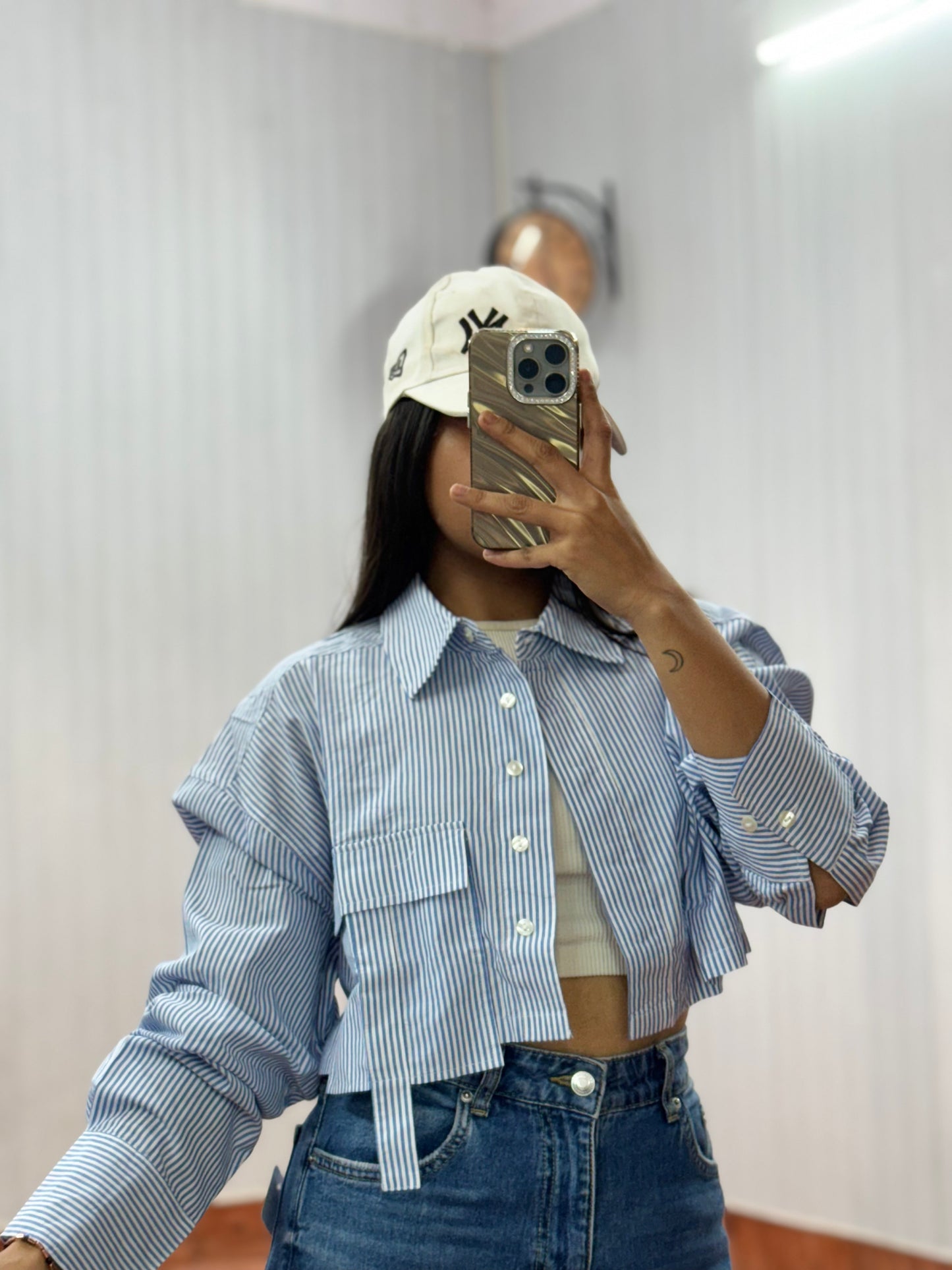 Stripe Crop Shirt