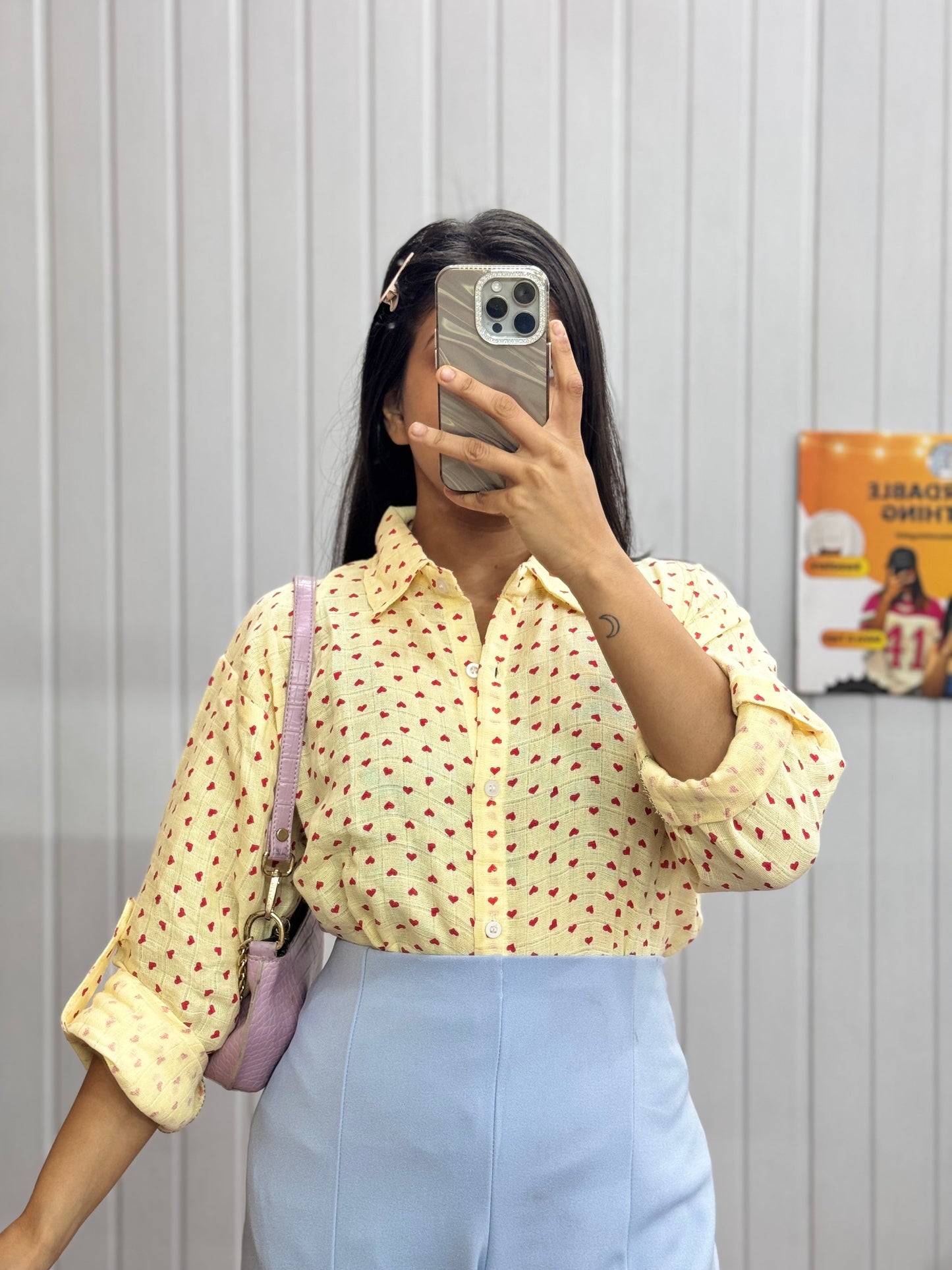 Spring Heart Print Shirt
