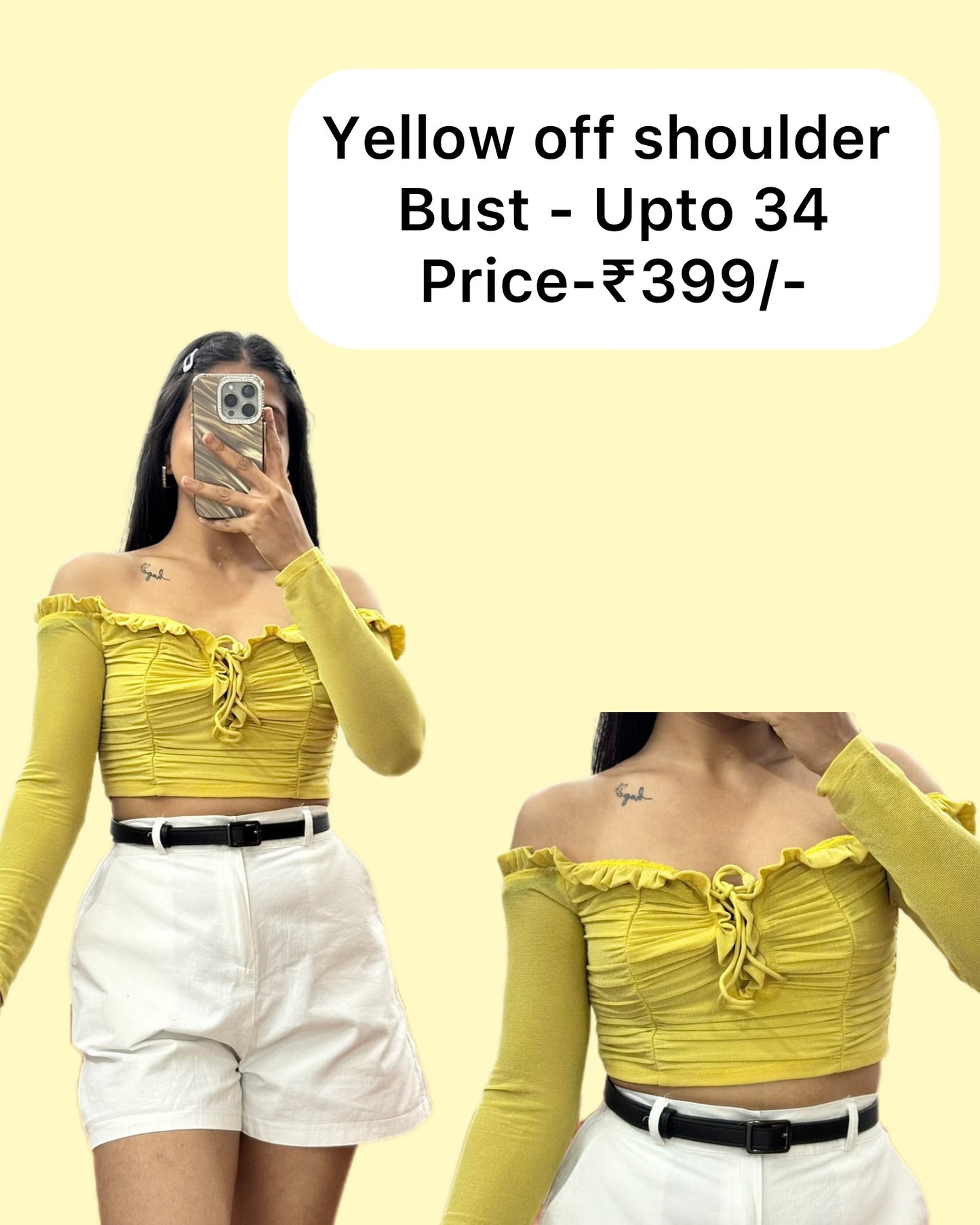 Yellow off shoulder top