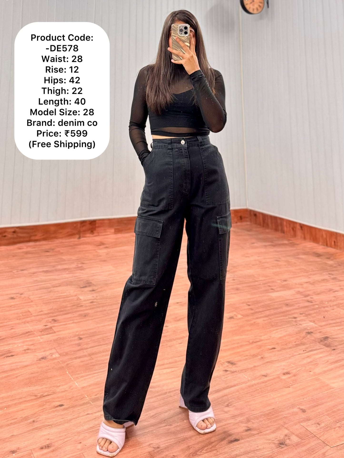 DE578-28 Cargo Jeans