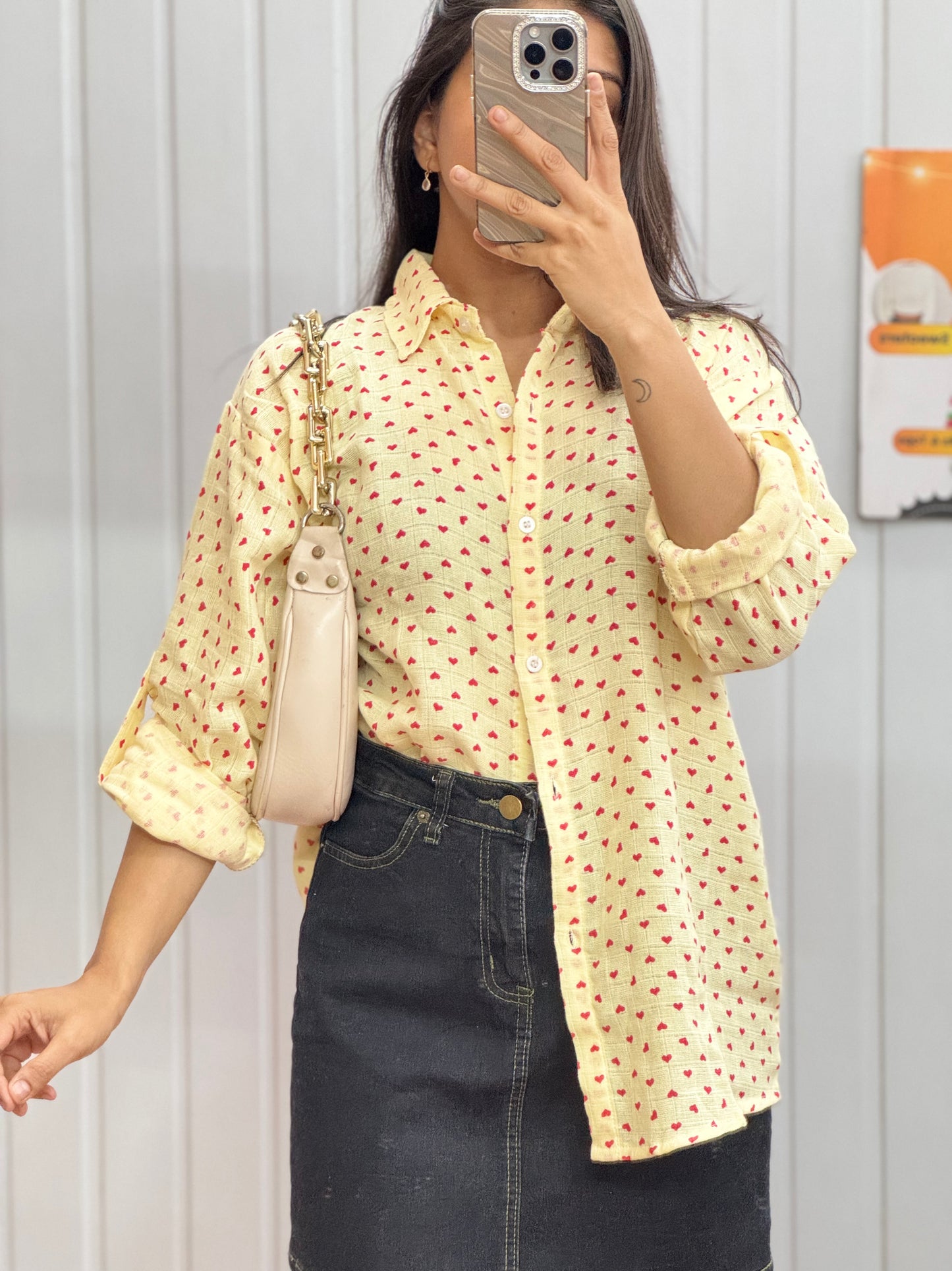 Spring Heart Print Shirt
