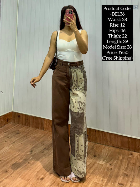 DE136-28 Graphic Jeans