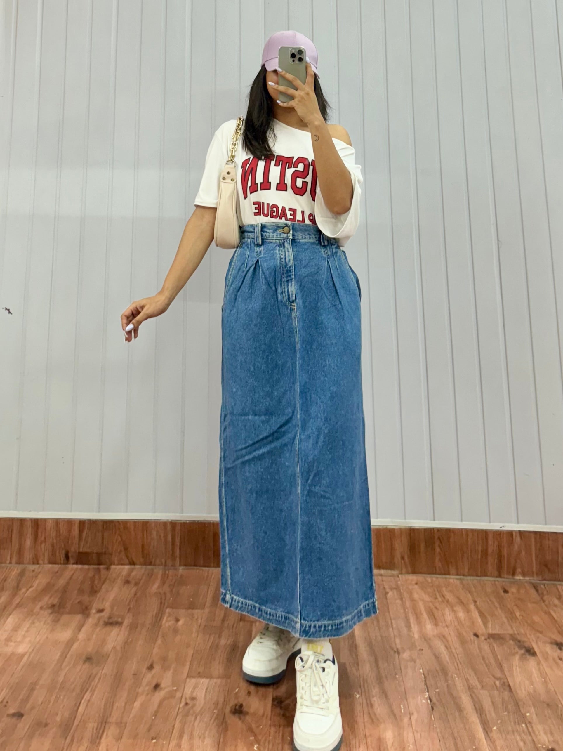 S71 30 Long Denim Skirt Affordableclothing