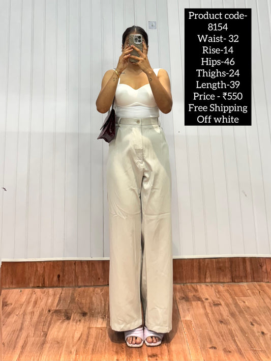 8154-32 Off White Trousers