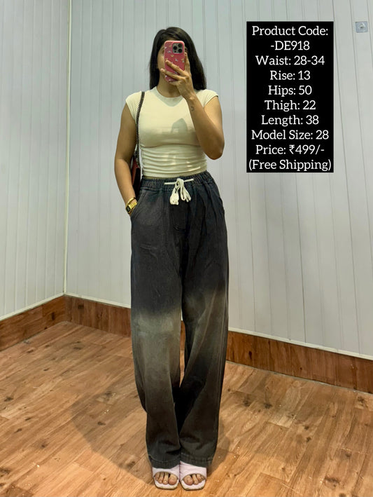 DE918-28-34 Black Jogger Jeans