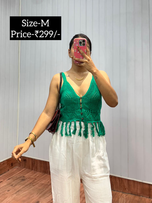 Green Crochet Top