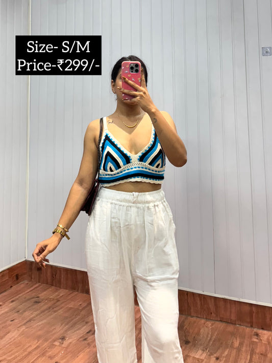 Blue crochet tops